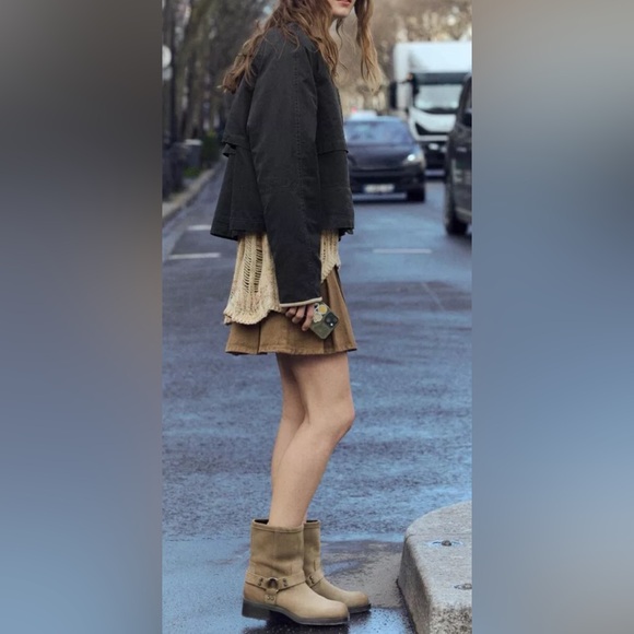 Zara New with Tags Suede Biker Ankle Boots size 10. Please look at pictures. - Picture 6 of 15